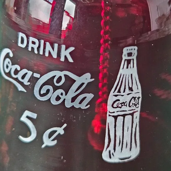 Vintage Coca-Cola Advertising, Red and Gold Glass Bell - Picture 4 of 5